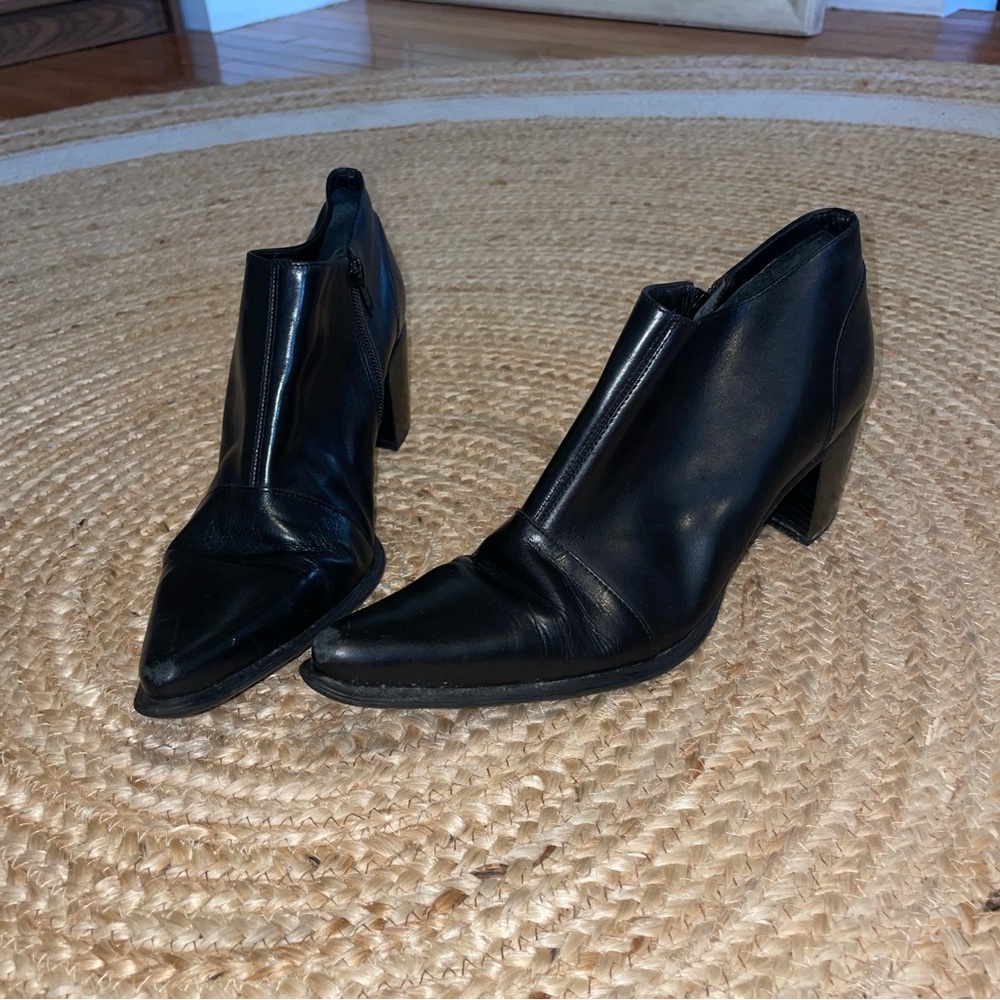 Reaction black leather ankle boots